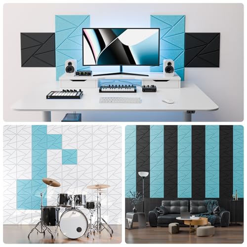 Image of 12 Pack Self-Adhesive Acoustic Panels, Sound Proof Foam Panels for Walls