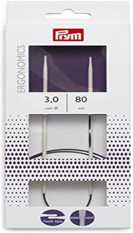 Prym 215802 Rundstricknadeln Ergonomics 80 cm 3,00 mm, Alabasterweiß Prym 215802 Rundstricknadeln Ergonomics 80 cm 3,00 mm, Alabasterweiß