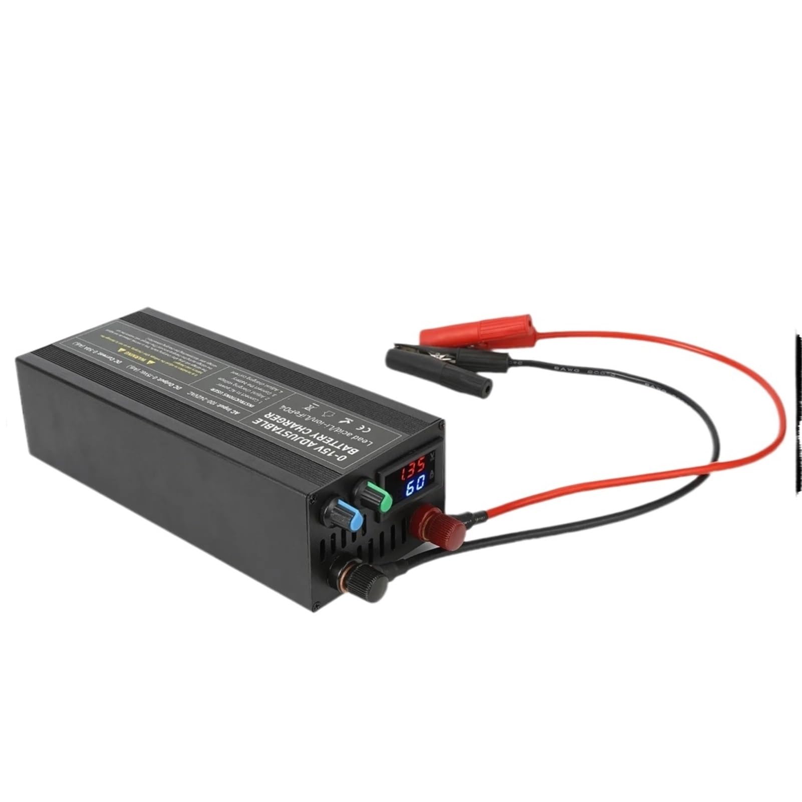 Chargeur de batterie haute puissance 14,6 V 60 A/85 A/100 A LCD Smart Chargeur universel Charge rapide pour courant et tension réglables de 0 à 15 V (CT100A avec clip)