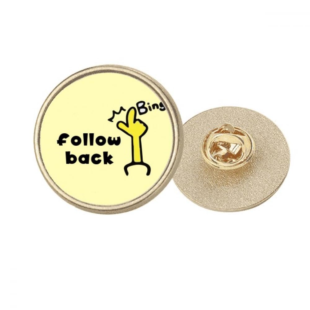 GenericFan Interest Anchor Praise Commend Round Metal Golden Pin Brooch Clip