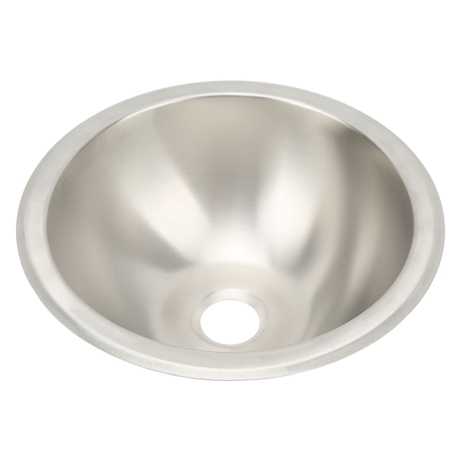 Astibym Évier de camping-car rond, tréfilage en acier inoxydable, évier de cuisine de camping-car largement utilisé pour les yachts