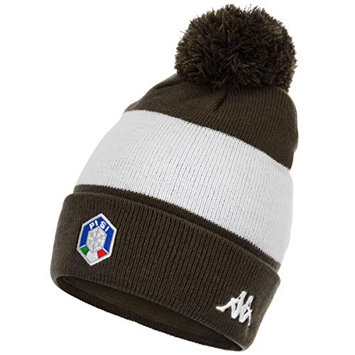 Berretto sportivo Kappa 6CENTO Flock P Fisi, Berretto Unisex Nazionale Italiana Sci (04, Green Africa-White)