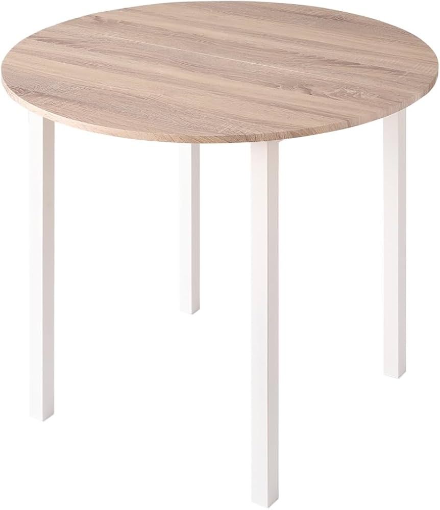 RASIK 円形 コンパクト ダイニングテーブル 90サイズ ナチュラル Amazon｜RASIK ダイニングテーブル 円形 幅90cm ナチュラル×ホワイト