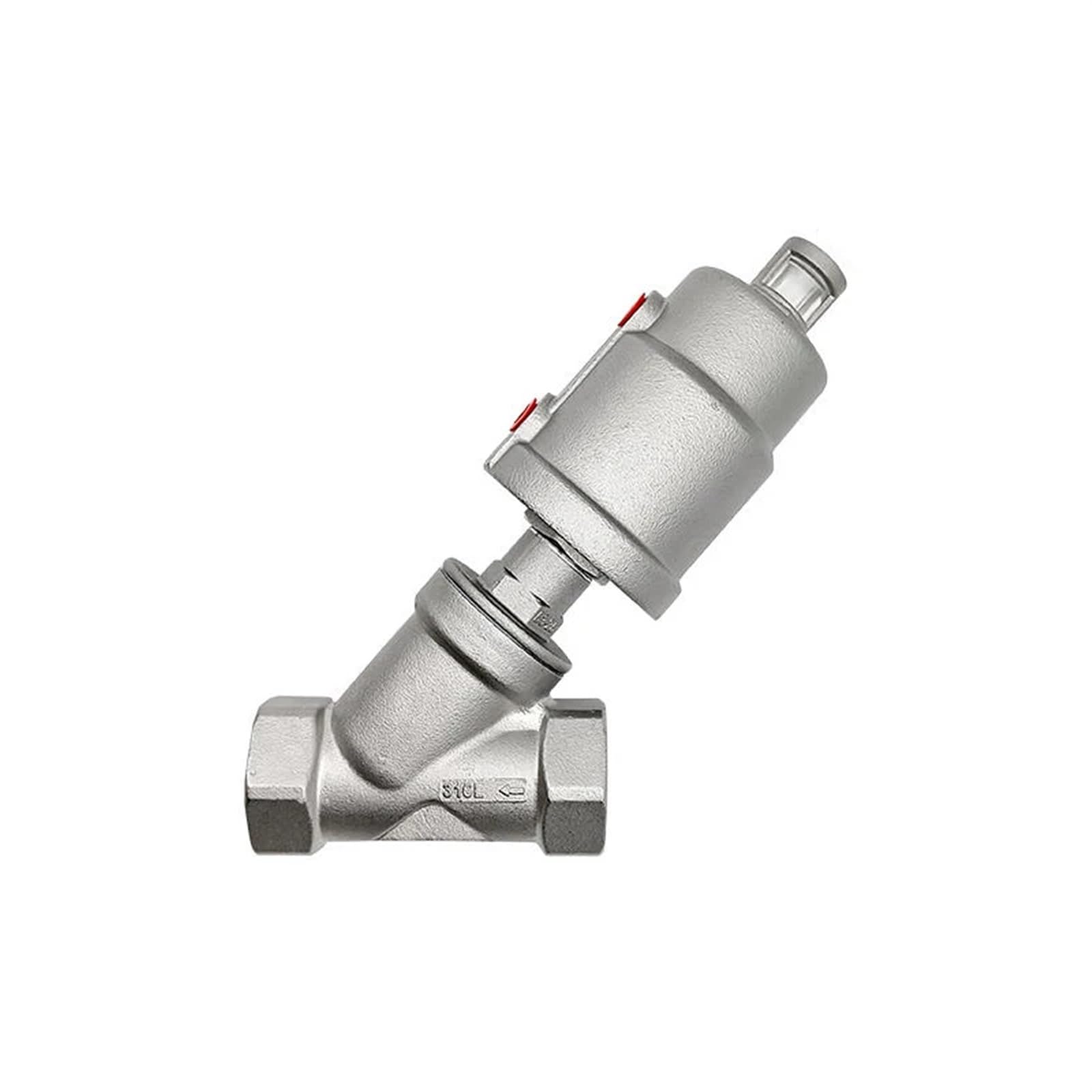 RCGKNNMUZ 304 Stainless Steel High Temperature and Corrosion Steam Pneumatic Valve Y Type Internal Thread Angle Valve.(Cs Type Dn20)