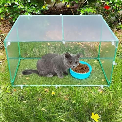Outdoor Cat House, Weatherproof cat House for Outdoor Cats, Durable and Cold-Proof and Windproof Transparent Simple shelter for Garden, Patio or Backyard