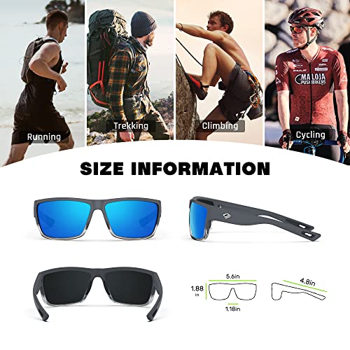Image of TOREGE Polarized Sports Sunglasses for Men and Women Cycling Running Golf Fishing Sunglasses TR26