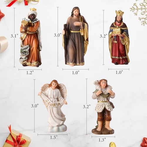 MUMTOP Conjunto de presépio de Natal com 11 peças, 7,5 cm, para decoração interna de Natal, presépio