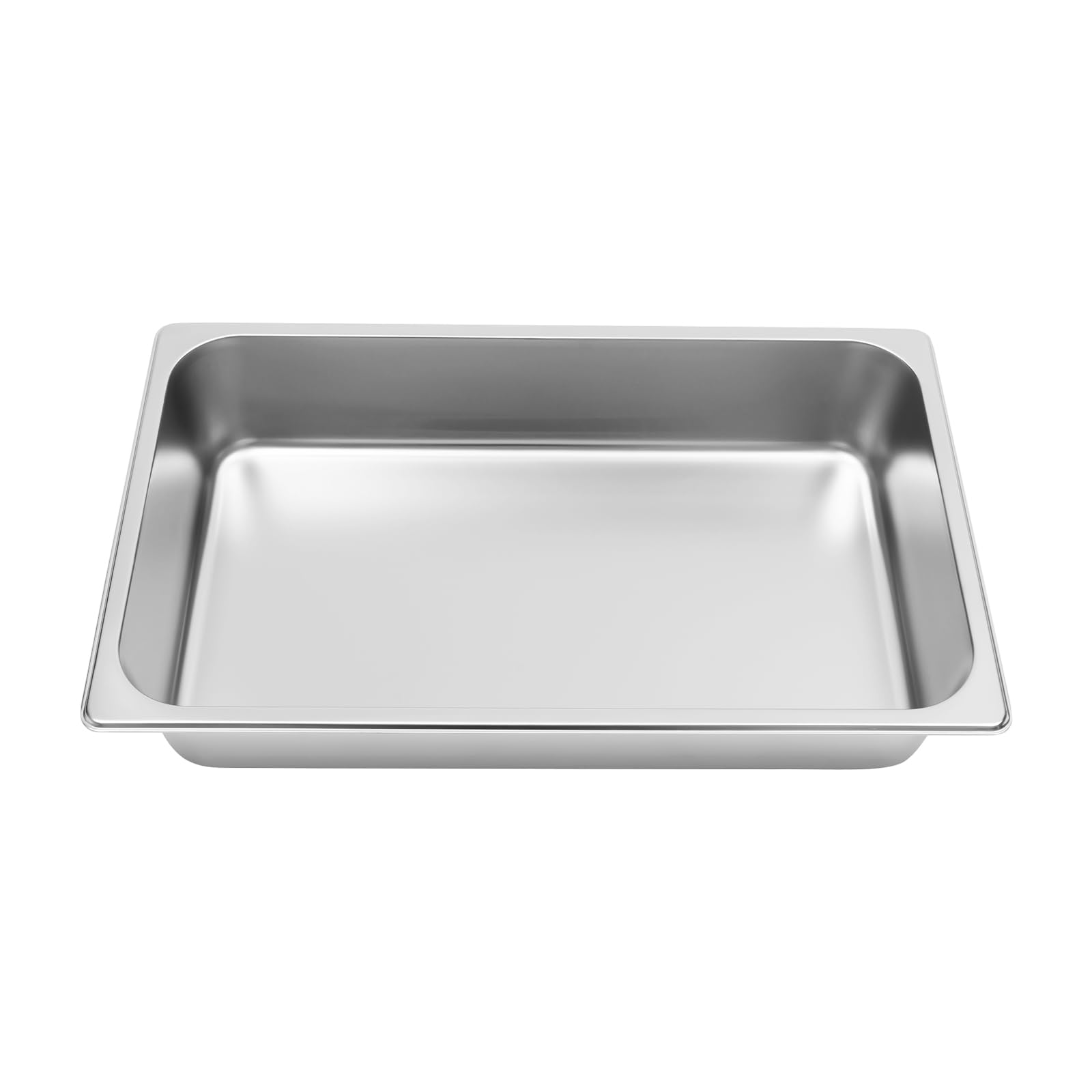 Juego de 4 recipientes de almacenamiento para alimentos, bandejas de mesa para platos de catering para hotel, buffet, lisas con tapa de acero inoxidable, rectángulo plateado