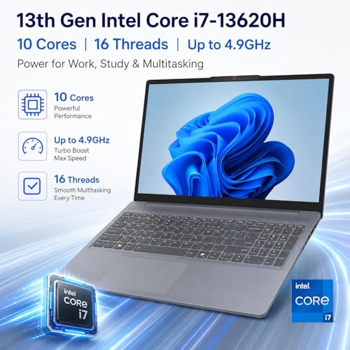 Image of Lenovo New 15.3 inch WUXGA Business Laptop, Intel Core i7-13620H (Beats i7-1355U), 40GB DDR5 RAM, 4TB SSD, Intel UHD Graphics, Wi-Fi 6, Windows 11 Pro, Computer for Work, Study & Productivity