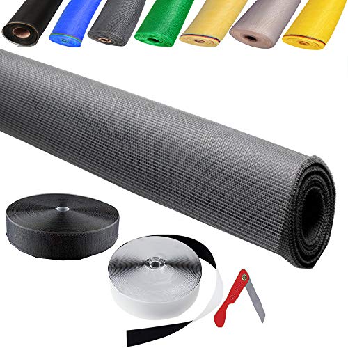 Image of UR LITTLE SHOP Fiberglass Mosquito Net for Windows 5 /7 Feet (150 /210 Cm) 60 /84 Inches 1 Year Guarantee Without Stitching (Grey Color) 200GSM