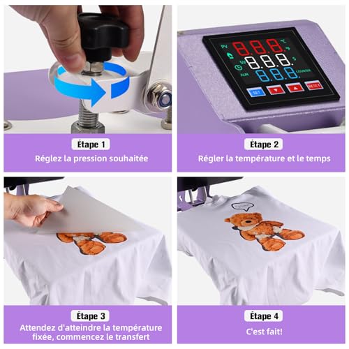 Presse de sublimation 38x38cm ColorSub machine transfert thermique textile - 7