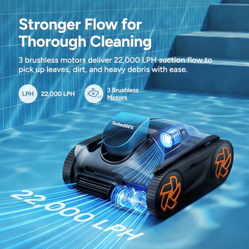 Image of iGarden Robotic Pool Cleaner, Cordless Pool Vacuum for All Pool Shapes, 4H Runtime, Intelligent Navigation & AI Timer, Cleans Floor, Walls & Waterline, Touchscreen & App Control, 4L Filter, Obsidian