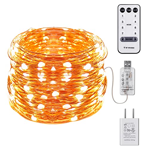 Buways Fairy Lights Plug In ,Warm White Usb 100Led Fairy String Lights，8 Modes 33Ft Copper Wire Light With Remote Control For Christmas Parties,Garden And Home Decoration Indoor Outdoor #TOP28