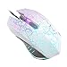 VersionTECH. Gaming Maus Gamer Maus 2400 DPI mit 6 Tasten, LED, USB Maus optisch, Hohe Präzision für PC Laptop, Microsoft Pro, Office Home, Weiß