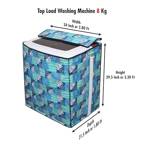 Image of DREAM CARE Waterproof & Dustproof Washing Machine Cover Top Load & Semi Automatic Suitable for 8 kg, 8.2 kg, 8.5 kg (89 x 99 x 55 cms)