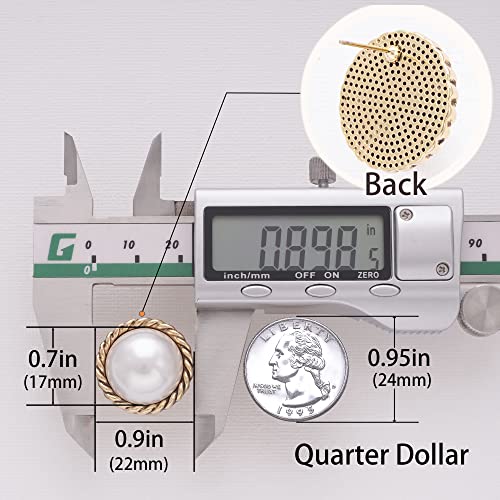 Pearl Stud Earrings, Gold Pearl Earrings Studs, Faux Pearl Earrings for Women Gold Plated, Gold Stud Earrings4