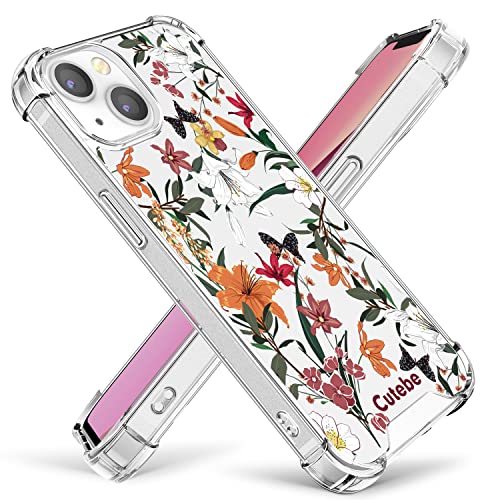 Cutebe Cute Clear Crystal Case For Iphone 13 6.1 Inch 2021 Released, Shockproof Series Hard Pc+ Tpu Bumper Yellow-Resistant Protective Cover With Design For Women, Girls #TOP7