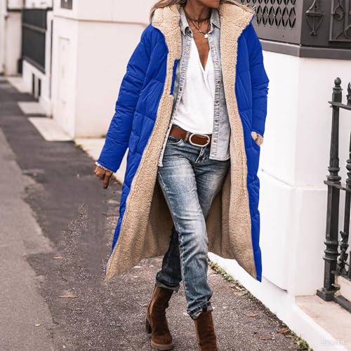 Womens Winter Coats Oversized Long Puffer Fleece Shearling Jacket Fashion Sherpa Lined Outerwear with Hood2