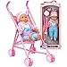 My First Baby Doll Stroller - Soft Body Talking Baby Doll Included Fun Play Combo Set for Babies Infants Toddlers Girls Kids