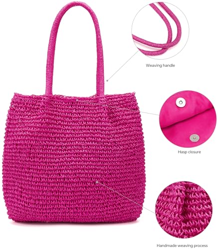 Beach Bags for Women - Summer Straw Bag Cute Woven Tote Purse for Vacation Travel