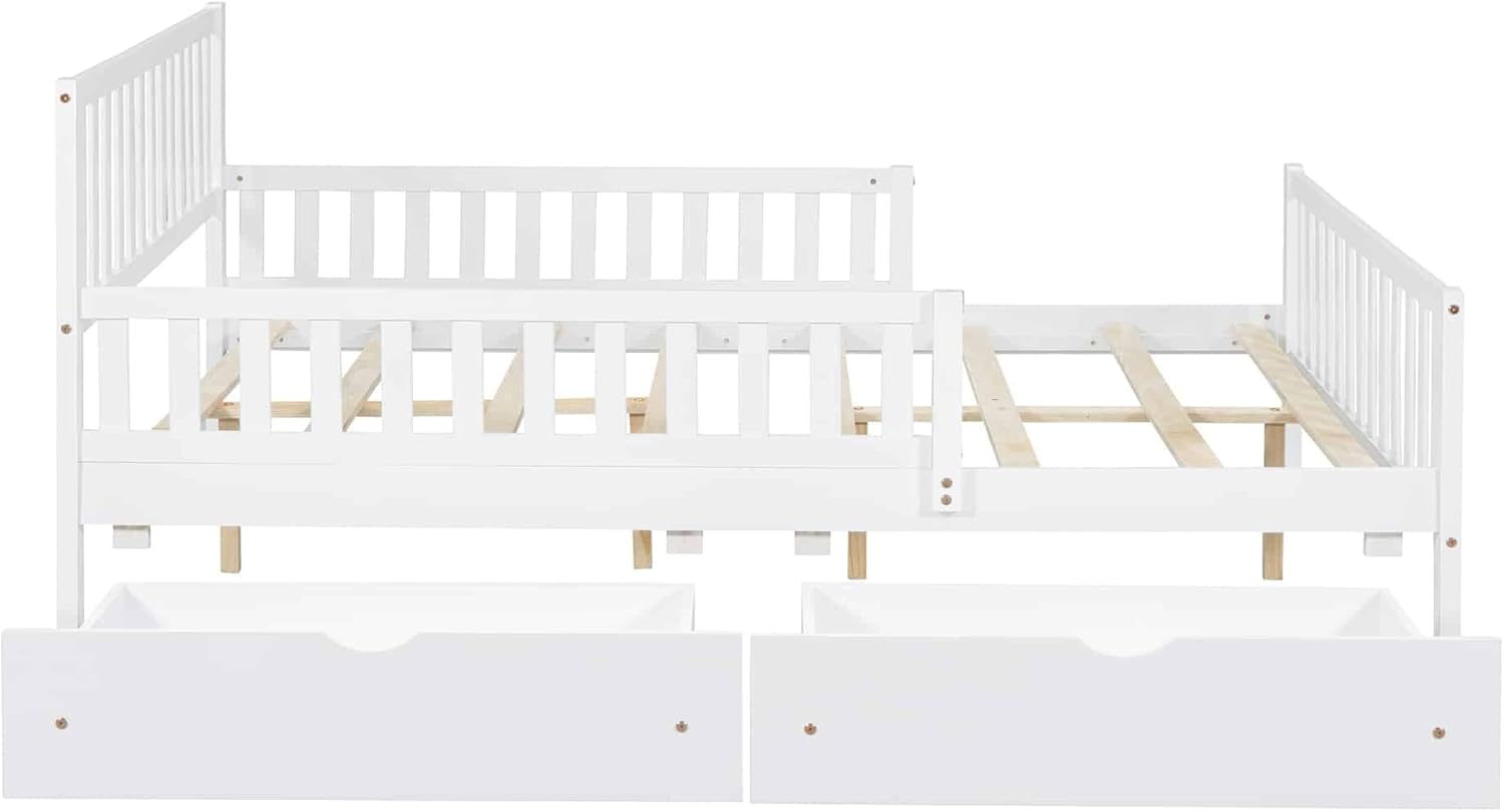 Avvicinamento view of the bed frame's wooden slats, demonstrating their even spacing and robust support.