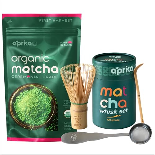 Té Matcha japonés ceremonial 100g con batidor de bambú miniatura 1