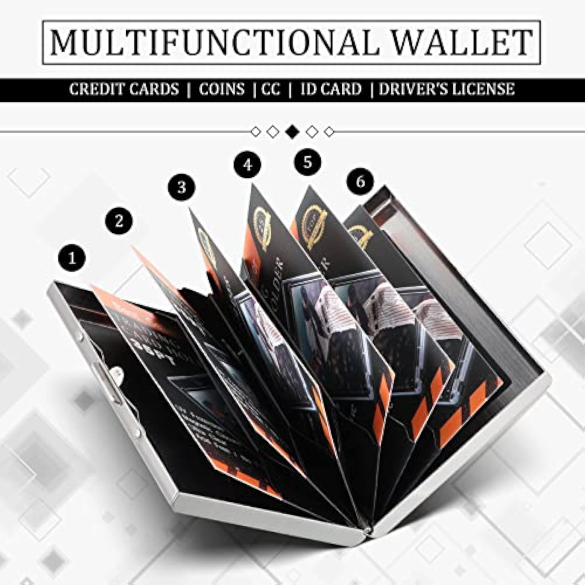 8 Pcs RFID Stainless Steel Business Card Holder Set