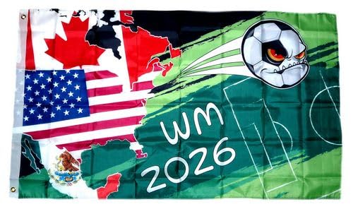 Fahne/Flagge WM 2026 Fußball 90 x 150 cm