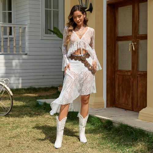 Image of Cowboy Boots for Women - Embroidered Western Cowgirl Boots with Fashion Snip Toe, 1.75-Inch Low Block Heel and All-Day Comfort Fit