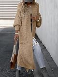 AUGCONE Women's Oversized Cardigans Sweater Long Coat Knit Fall Winter Cozy Outfits with Pockets 2026(Khaki, L)
