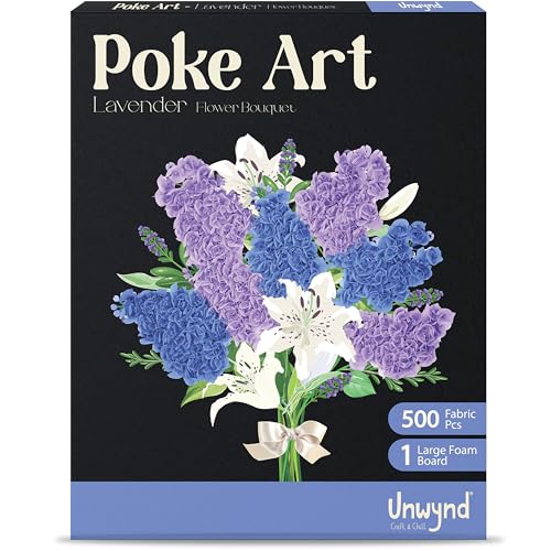 Unwynd Poke Art Lavender Flower Bouquet Kit for Adults Women and Teens