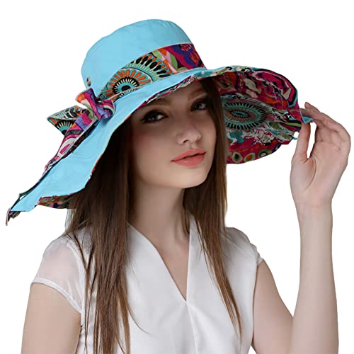 Sombrero de sol reversible con ala grande para mujer miniatura 6