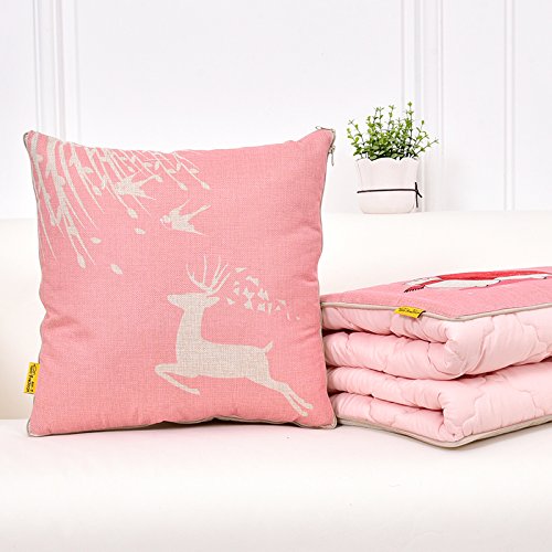 SCBED Precioso cojín Almohada edredón Almohadas Cama Doble propósito Oficina sofá Cintura por Coche,Abrir 110 * 150cm,Luyuan Primavera
