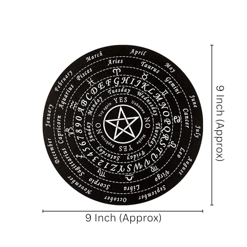 Image of Dowsing Board With Brass Pendulum | 9 Inch Black Star | Metaphysical Message | Acrylic Divination | Spirit | Witch | Pendulum Assorted