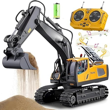 KUDIRA RC Excavator Crane Truck – Metal Shovel, 2.4GHz Remote