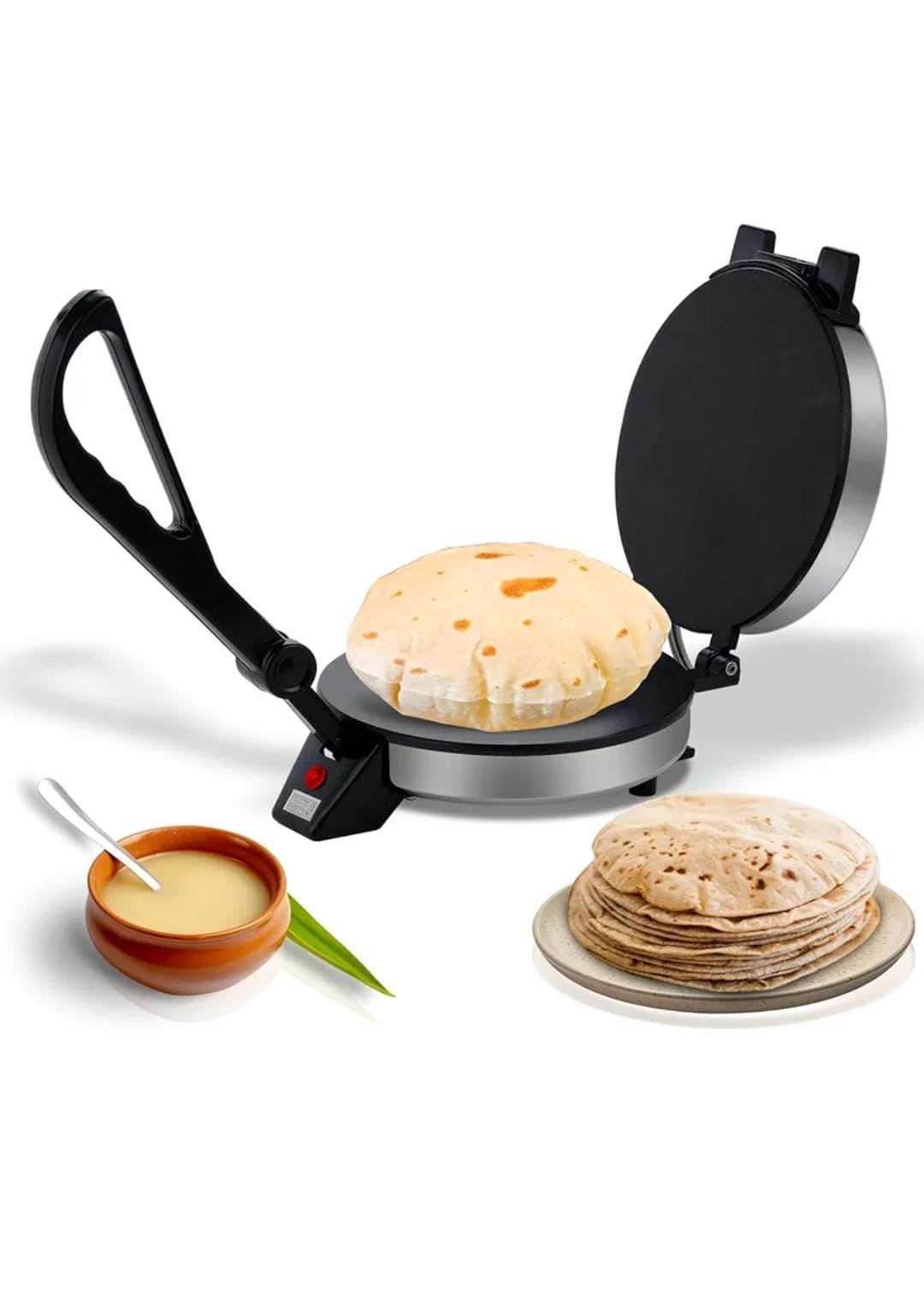 Any Store Silver Tough Electric Chapati Maker 900W Electric Automatic | Complete Roti/Chapati/Khakra Maker for Home | Super smooth Non-Stick Coating | Cool Touch Handle | Fast Heating C-02-image-41