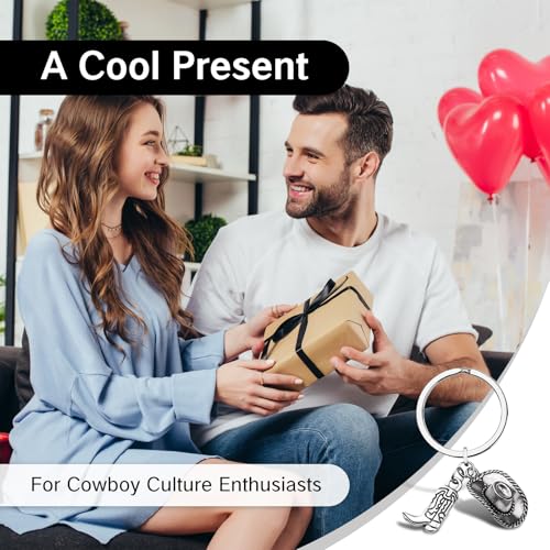 Image of BRBASAP Cowboy Keychain Western Hat and Boot Key Chains Country Accessories for Men and Women Cowgirl Line Dancing Car Keychains Birthday for Cowboys Mens Wristlet Key Chain Accessories