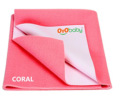 OYO-BABY-Bed-Protector-Waterproof-Dry-Sheet-Medium-Combo-for-Babies-Toddlers-Kids-Each-Size-70-cm-x-100-cm-Pink-Pack-of-2-Salmon-Rose-OB-2026-SR