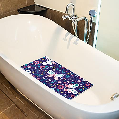 Tapis de bain antidérapant papillon abstrait 39x70 cm - 6