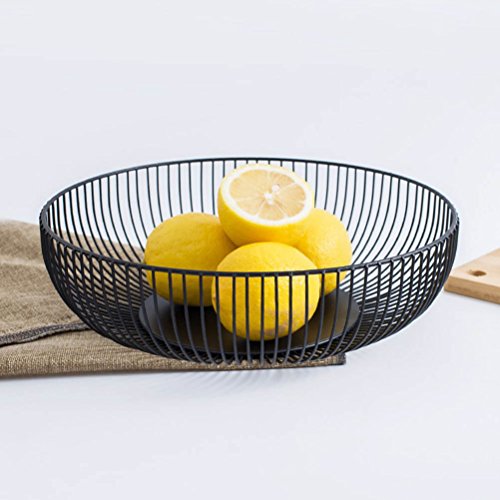 WINOMO フルーツ入れ フルーツボウル フルーツバスケット 果物入れ ワイヤー モダンな果物かご ブラック