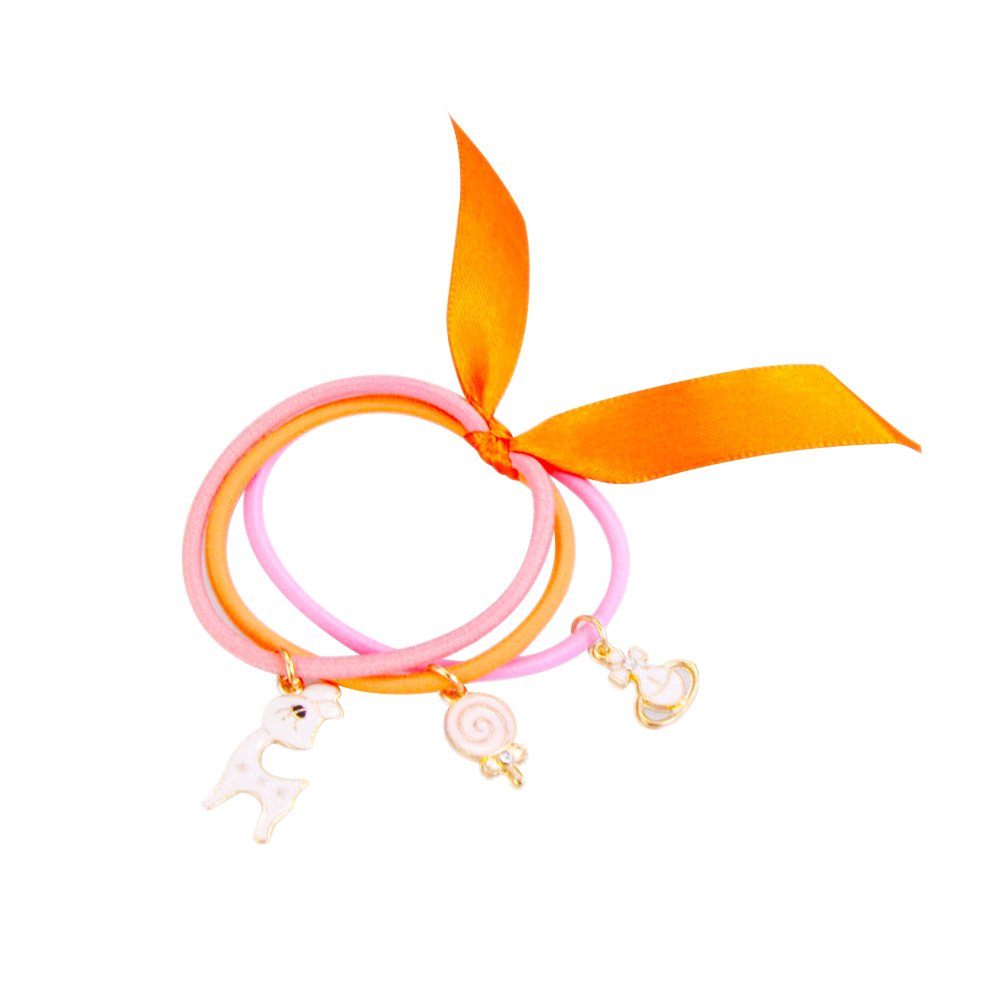 Haodou Elastic Lovely Pendant Hair Ties Bobbles Ponytail Holders Rubber Bands Stretchy Hair Ropes Hair Bands Hair Accessories for Women Girls Kids Men