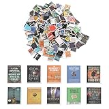 VOSSOT 200 Stück Miniaturen Puppenhaus Bücher Set Miniatur Bücher für Puppenhaus Zubehör 1:12 Mini Bücher Deko Bücher Dekoration Miniaturen Puppenhausbücher für Arbeitszimmer, Schlafzimmer, Bibliothek
