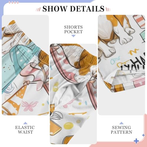 ZZXXB Beagle Happy Birthday Boys Long Pants Soft Trousers Elastic Waist Kids Lounge Bottoms with Pockets S-XL4