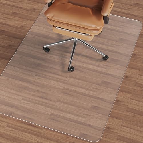 NATRKE Tapis protège-Sol pour Chaise, Grand Tapis pour Protection de sols durs Transparent PVC en Bois de Protection de Plancher pour Bureau à Domicile, sans BPA et sans phtalate 92x122cm (3'x4')