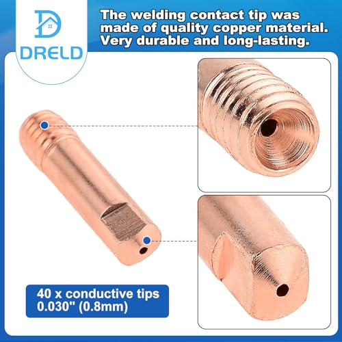 Dreld 48 Pcs Flux Core Gasless Nozzle Tips Kit Kp1939-1 thumb #4