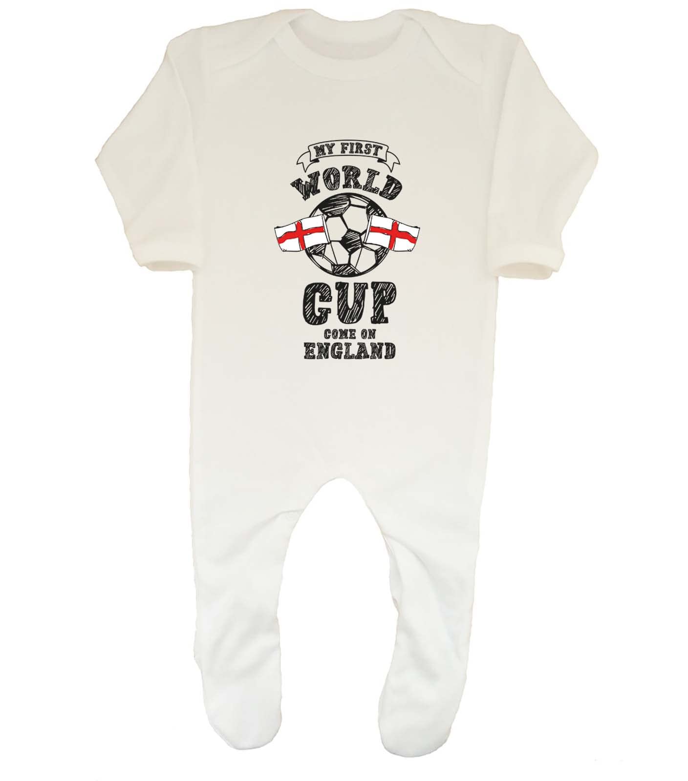 Shopagift England Football My First World Cup Baby Romper Gift White