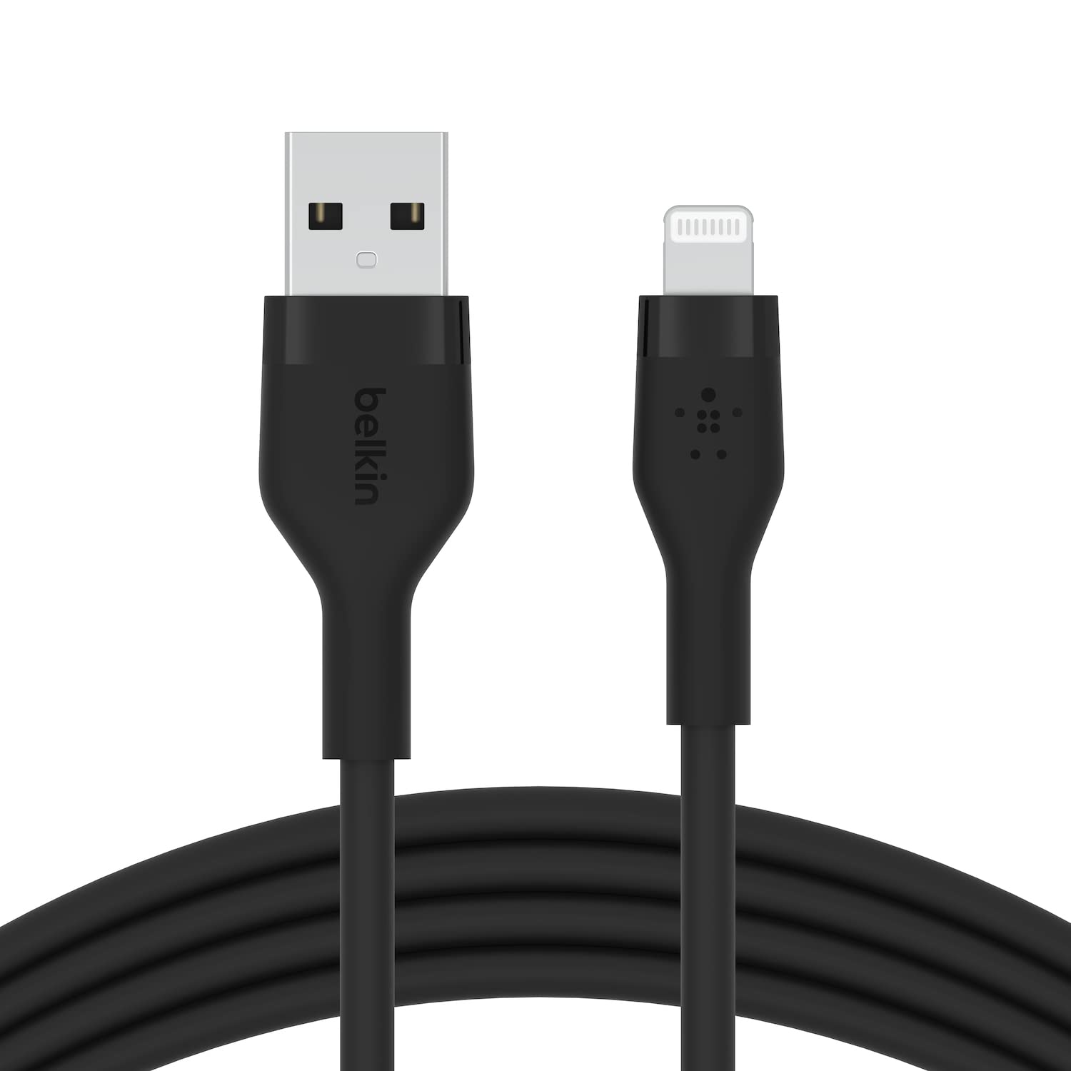 Belkin BoostCharge Flex USB-A Auf Lightning Kabel – 1 M, MFi-zertifiziert, 25x Robuster – Schwarz, Mit Kabelclip