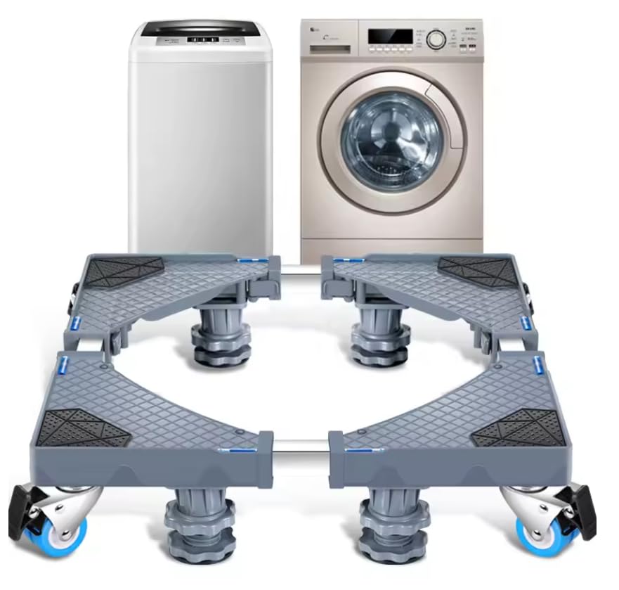 Consejos para Comprar base para refrigerador walmart que Puedes Comprar On-line. 48 BECDEL SHOP Base Ajustable para Lavadora y Refrigerador, 45 a 75cm, PP y Acero Inoxidable, Ruedas 360°, Capacidad 300kg, Altura Regulable, Reforzada Universal