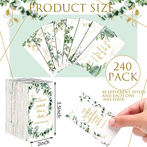 Yaomiao 240 Pcs Bible Verse Cards Scripture Cards Prayer Affirmation Cards Christian Gifts Cards With Bible Verses Mini Inspirational Quote Cards For Woman Students Friends Men (Eucalyptus) #TOP1