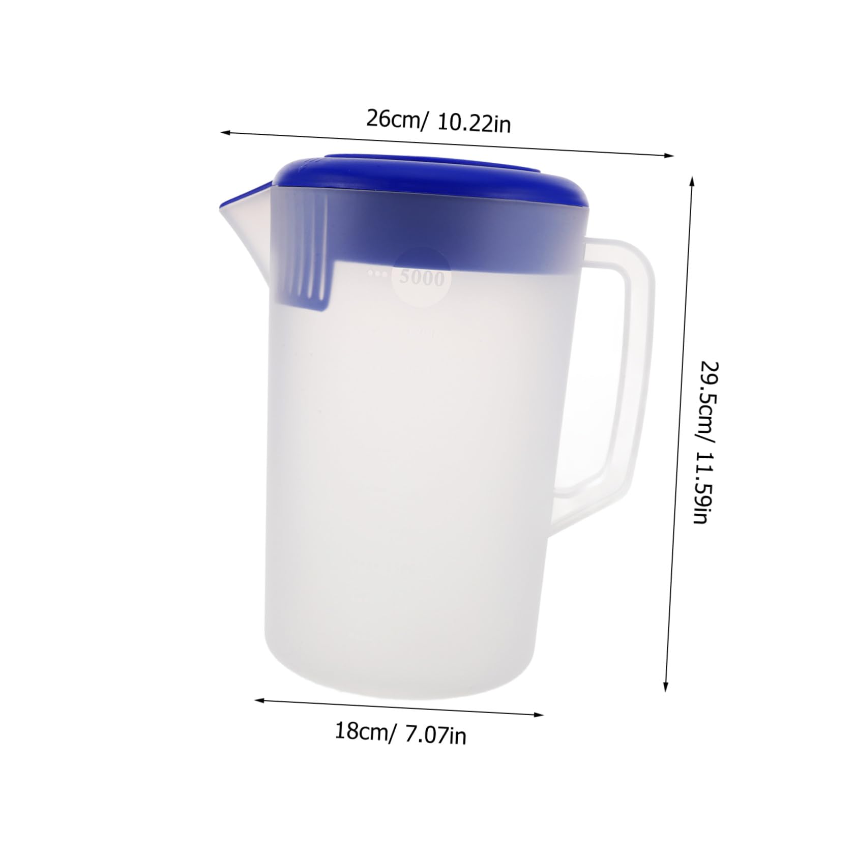 Caraffa in Plastica Opaca con Coperchio e Manico Brocca Multifunzione per Tè Freddo Caffè Freddo e Bevande Fredde con Misuratore Graduato e Base Trasparente Compatibile Frigorifero